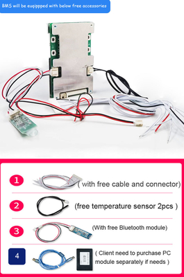 11S - 15S 36V - 60V Smart BMS 20A - 60A جریان ثابت با ارتباط بلوتوث UART