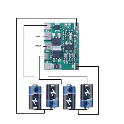 سیستم مدیریت باتری 4S 12.8V 8A LiFePO4 BMS با محدودیت جریان 20 آمپر