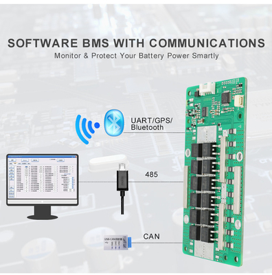 UART Communications Active Balance BMS 12V 60A 4S 120×65×10mm
