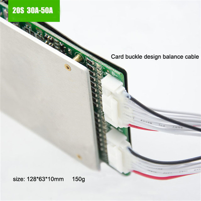 سیستم مدیریت باتری 50A 20S 60V 72V LiFePO4 BMS با محافظت در برابر دما