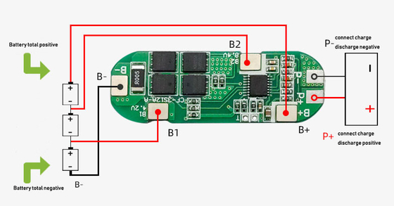 برد محافظ باتری 3S 6A 10A Li Ion 18650 BMS PCM 11.1V 12V 12.6V