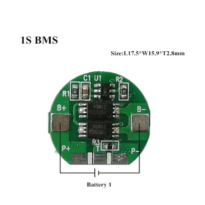 3.7 ولت BMS برای باتری 18650، برد محافظ باتری لیتیومی 1S 5A