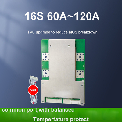 100A 120A 80A پورت مشترک BMS 60v 16S 17s 48v FR-4 مواد