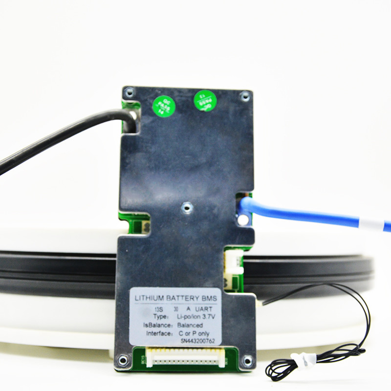 Li Ion Smart BMS UART , BMS 13S 48V 40A 140mm×62mm×16mm Size
